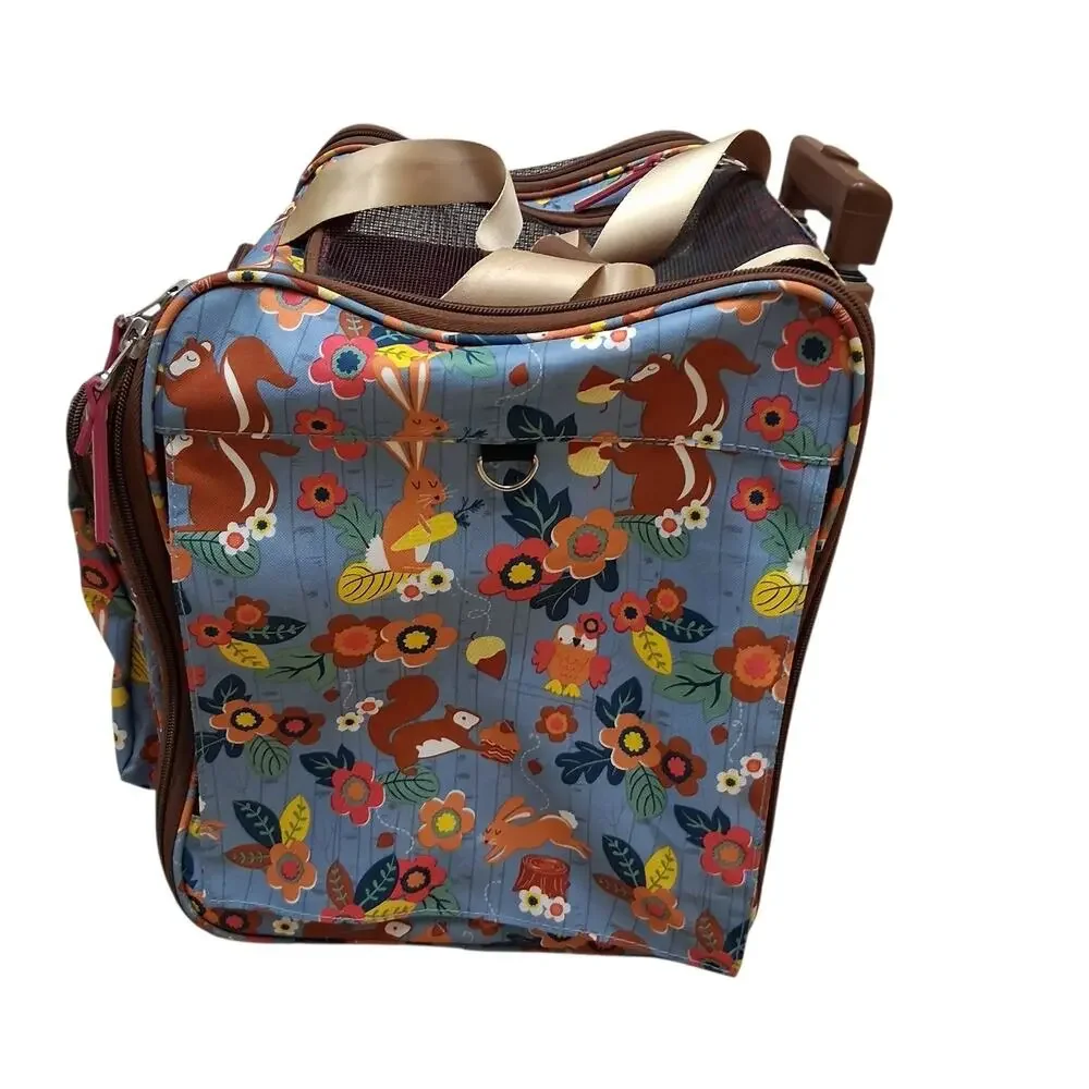 LILY BLOOM Travel PET CARRIER Roller SM/MED Forest Squirrel